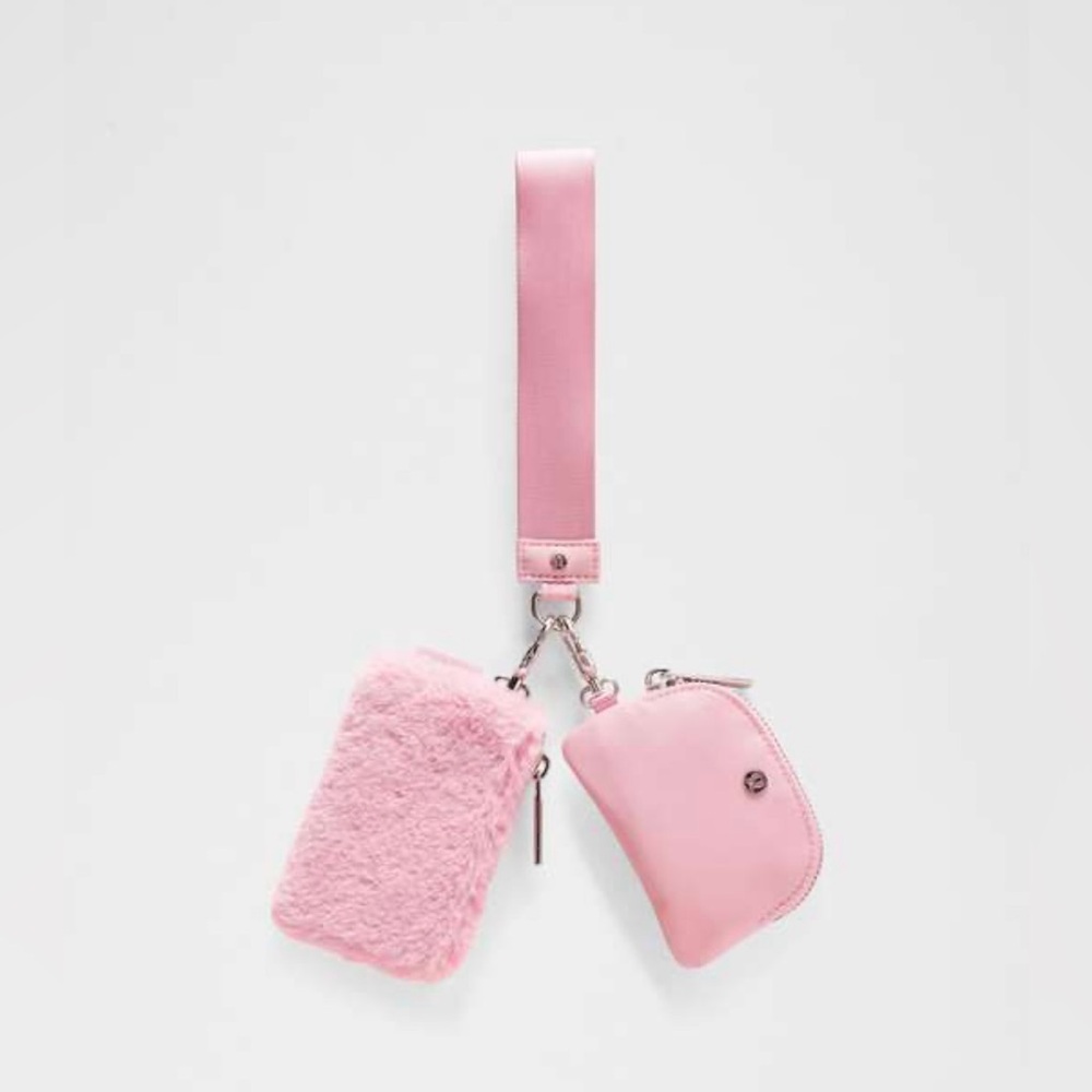 💕Lululemon Dual Pouch Wristlet Plush Fleece💕Pink Tide💕Pouches can be separated💕 - Picture 8 of 12